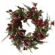 Wreath Accentuated Holly Evergreen Pine Cones 24in (140-2200272)
