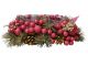 Dual Candle Holder Glass Red & Gold Berries (140-0500361)