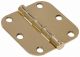 Hinge Door Round Corner Brass Plated 3in