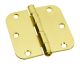 Hinge Door Round Corner Brass Plated 3-1/2in