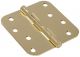 Hinge Door Round Corner Brass Plated 4in