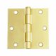 Hinge Door Square Brass Plated 3-1/2in 2pc