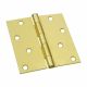 Hinge Door Square Brass Plated 4in 2pc