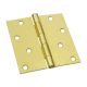 Hinge Door Square Brass Plated 4in 2pc