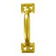 Lift Bar Sash Window Brass Plated 4in