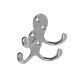 Clothes Hook Double Satin Nickel